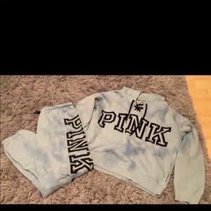 Pink sweat outfit top size small bottoms size med